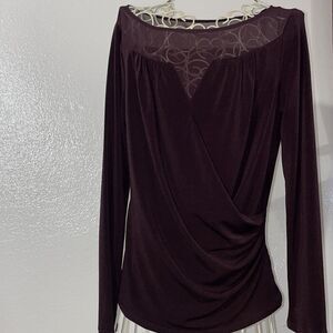 Womans Ann Taylor Top Size S Purple 96 Poly/4 Spandex